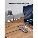 UGREEN Dokkoló állomás 10 az 1-ben, 4K@30Hz, USB HUB, Ethernet, HDMI 1.4, VGA, 100W, SD/TF, 3,5mm Jack, szürke