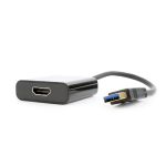 Gembird, USB-HDMI kijelző adapter, A-USB3-HDMI-02, USB to HDMI display adapter, csatlakozó, átjátszó, adapter, konverter, USB 3.0 to HDMI video adapter cable, USB 3.0 - HDMI videó adapterkábel, USB 3.0 Type-A male / HDMI-A 19 pin female, USB 3.0 Type-A a