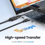 UGREEN Kábel USB 3.0 USB-A - USB-A, hosszabbító. 5 Gbps, M/F, 5m, fekete