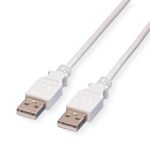 VALUE Kábel USB 2.0, A - A, M/M, fehér, 1,8m