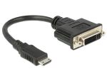 Delock HDMI mini-C dugó - DVI 24+5 pol. aljzat átalakító, 20 cm kábel