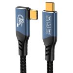 PREMIUMCORD Kábel USB4 USB-C - USB-C, 90° fokos, 80 Gbit/s, 240W, 16K@60Hz, M/M, 1m, fekete