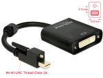 Delock Adapter mini Displayport 1.2-dugós csatlakozó csavarral > DVI-csatlakozóhüvely 4K aktív feket