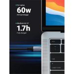 UGREEN Kábel USB-C - USB-C, PD, 90°-os, 60W, 3A, M/M 1m, fekete