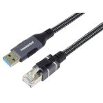 PREMIUMCORD Kábel USB-A 3.2 - LAN RJ45, 10/100/1000, 3m, fekete