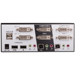 LINDY KVM Switch PRO, Dual Link, 2x DVI, USB és Audió, 2 port