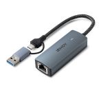 LINDY Konverter USB3.2 Gen 1, USB-C - USB-A - Ethernet, 5G, szürke