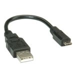 ROLINE Kábel USB 2.0 A - Micro USB B, 0,15m