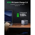 UGREEN PowerCube 7 az 1-ben hálózati elosztó, 65W, DigiNest Cube, 2x USB-C, 2x USB-A, 3x SCHUKO, 1,8m, fekete