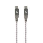 GEMBIRD Cablexpert Kábel USB 2.0 C - C, FLAT, töltő/adat 100W, M/M 1,5M, szürke