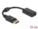 Delock Adapter DisplayPort 1.1-dugós csatlakozó -HDMI-csatlakozóhüvely passzív fekete