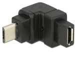 Delock Adapter USB 2.0 Micro-B apa > USB 2.0 Micro-B anya elforgatott végű