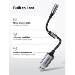 UGREEN Kábel USB 2.0 USB-A - Audio 3,5mm Jack M/F, 0,25m, fekete