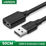 UGREEN Kábel USB 2.0 USB-A - USB-A, hosszabbító, 480 Mbps, M/F, 5m fekete