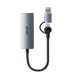 LINDY Konverter USB3.2 Gen 1, USB-C - USB-A - Ethernet, 5G, szürke