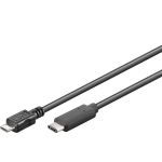 PREMIUMCORD Kábel USB 2.0, USB-C - Micro-B, M/M, 1m, fekete