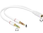 Delock Headset adapter 1x 3.5 mm 4tűs Stereo jack anya > 2x 3.5 mm 3tűs Stereo jack apa (iPhone)
