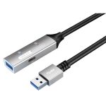 PREMIUMCORD Aktív Kábel USB-A 3.2 Gen1, hosszabbító, repeater, A - A, M/F, 5m, fekete