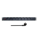 Logilink 19"-os 8 pólusú elosztó 2 USB-C porttal és túlterhelésvédelemmel