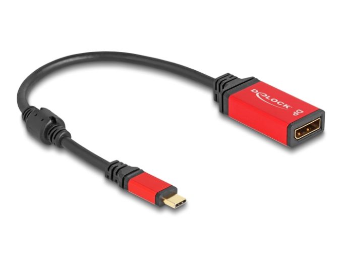Delock USB Type-C - DisplayPort adapter (DP Alt Mode) 8K 30 Hz-hez HDR funkcióval piros