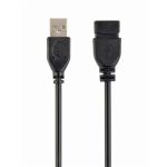 GEMBIRD Kábel USB 2.0 A - A, M/F, 15 cm, fekete