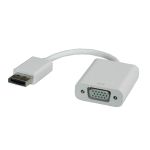 ROLINE Adapter DisplayPort 1.2 DP - VGA, 2K@60Hz, M/F v1.2, fehér
