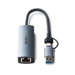 LINDY Konverter USB3.2 Gen 1, USB-C - USB-A - Ethernet, 5G, szürke
