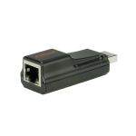 ROLINE Adapter USB 3.2 Gen 1 USB-A - RJ45 Gigabit Ethernet 10/100/1000 Mbit/s, fekete
