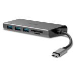 LINDY HUB USB 3.0 Dokkoló állomás USB-C, Multi-Port, töltési lehetőséggel, 5 port