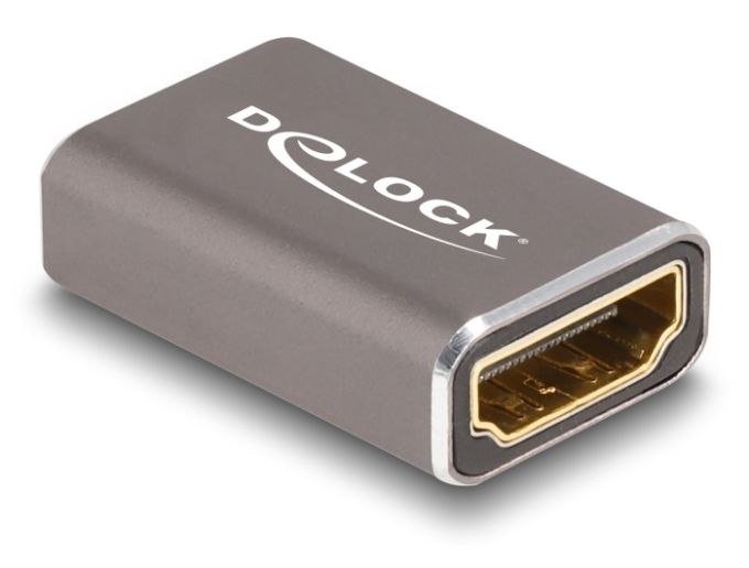 Delock HDMI adapter anya - anya 8K 60 Hz szürke fém