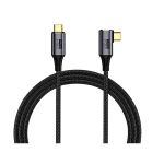 PREMIUMCORD Kábel USB 4 Gen3x2, Thunderbolt, 90°, 40Gbps, 8K@60Hz, 240W, C - C, M/M, 0,3m, fekete