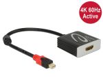 Delock Adapter mini Displayport 1.2-dugós csatlakozó > HDMI-csatlakozóhüvely 4K 60 Hz aktív