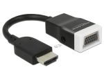 Delock Adapter HDMI-A dugó > VGA hüvely audióval, 15cm, fekete-fehér