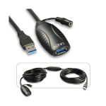 LINDY Kábel USB 3.1 Gen1 A - A hosszabbító aktív, Opcionális Tápellátással M/F, 10m, fekete
