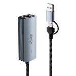 LINDY Konverter USB3.2 Gen 1, USB-C - USB-A - Ethernet, 5G, szürke