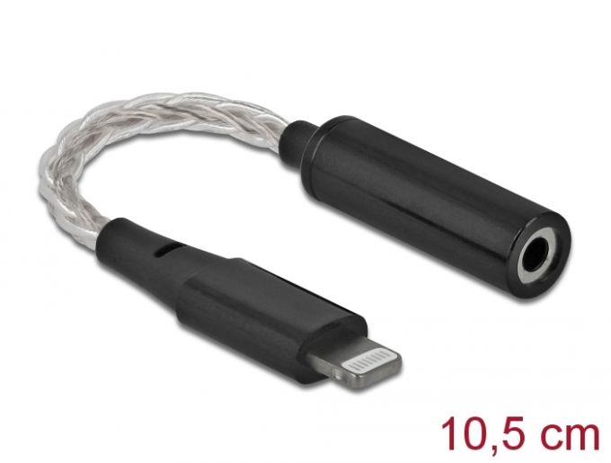 Delock Audio Adapter 8 tus Lightning apa 3,5 mm 4 tus sztereo jack anya 10,5 cm