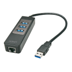 LINDY HUB USB 3.2 Gen1, 3x USB, 1x Gigabit Ethernet (RJ45)