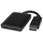 PREMIUMCORD Adapter DisplayPort 1.2 DP - HDMI M/F/F, 4K*2K@60Hz, MST, fekete