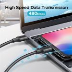 UGREEN Kábel USB 2.0 USB-C - USB-C, PD, 480 Mbps, 60W, 3A, M/M, 3m, fekete