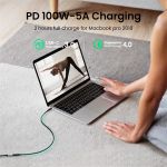 UGREEN Kábel USB 3.1 Gen 2, USB-C - USB-C, hosszabbító, 100W, 10 Gbps, M/F, 1m, fekete