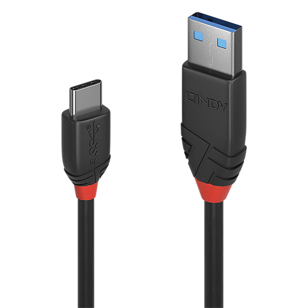 LINDY Kábel USB 3.2 Gen1 A - C, M/M   1,5m, fekete
