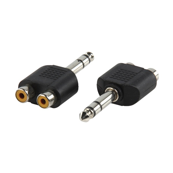 VALUELINE Stereo Audio adapter jack 6,35 apa - 2x RCA anya fekete