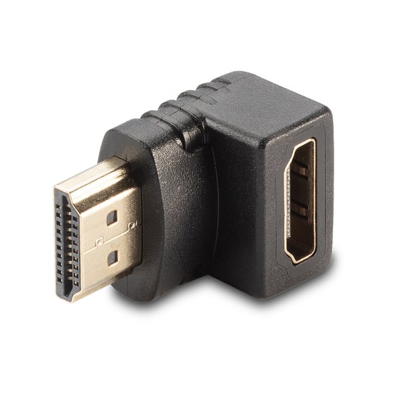 LINDY Adapter HDMI papa/mama 90° felfele forduló fekete (41085)
