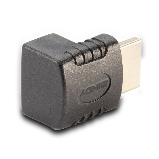 LINDY Adapter HDMI papa/mama 90° felfele forduló fekete (41085)