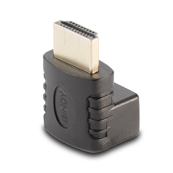LINDY Adapter HDMI papa/mama 90° felfele forduló fekete (41085)