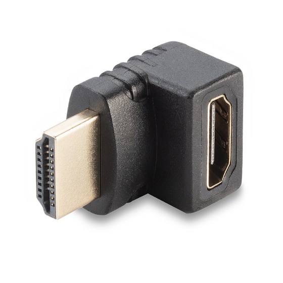 LINDY Adapter HDMI papa/mama 90° felfele forduló fekete (41086)