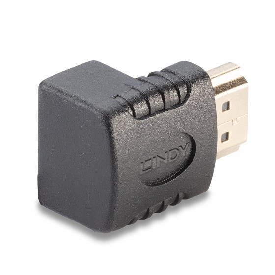 LINDY Adapter HDMI papa/mama 90° felfele forduló fekete (41086)