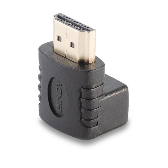 LINDY Adapter HDMI papa/mama 90° felfele forduló fekete (41086)