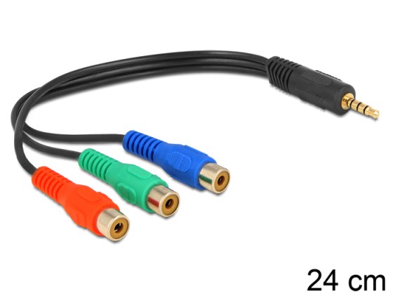 Delock 3x RCA mama - Jack 3.5mm papa átalakító adapter (62499)