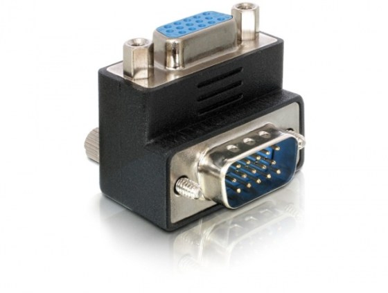 Delock VGA papa - VGA mama 90 fokos adapter (65171)